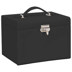 vidaXL Jewellery Box 5-Layer with Mirror Lockable White jewelry organiser - black, 4-layer