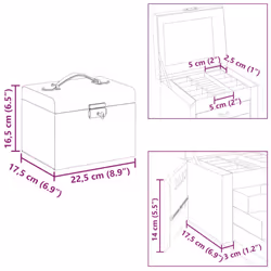 vidaXL Jewellery Box 5-Layer with Mirror Lockable White jewelry organiser - black, 4-layer