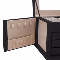 vidaXL Jewellery Box 5-Layer with Mirror Lockable White jewelry organiser - black, 4-layer - Additional view 8