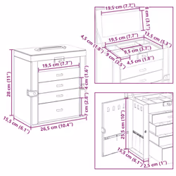 vidaXL Jewellery Box 5-Layer with Mirror Lockable White jewelry organiser - white, 5-layer