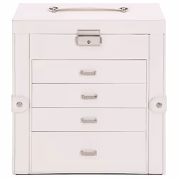 vidaXL Jewellery Box 5-Layer with Mirror Lockable White jewelry organiser - white, 5-layer - Additional view 4