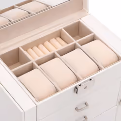 vidaXL Jewellery Box 5-Layer with Mirror Lockable White jewelry organiser - white, 5-layer - Additional view 8