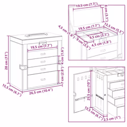 vidaXL Jewellery Box 5-Layer with Mirror Lockable White jewelry organiser - black, 5-layer