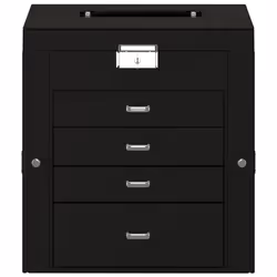 vidaXL Jewellery Box 5-Layer with Mirror Lockable White jewelry organiser - black, 5-layer - Additional view 4