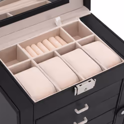 vidaXL Jewellery Box 5-Layer with Mirror Lockable White jewelry organiser - black, 5-layer - Additional view 8