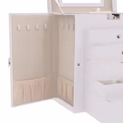 vidaXL Jewellery Box 5-Layer with Mirror Lockable White jewelry organiser - white, 6-layer - Additional view 9