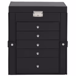 vidaXL Jewellery Box 5-Layer with Mirror Lockable White jewelry organiser - black, 6-layer - Additional view 4