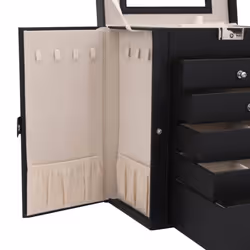 vidaXL Jewellery Box 5-Layer with Mirror Lockable White jewelry organiser - black, 6-layer - Additional view 9