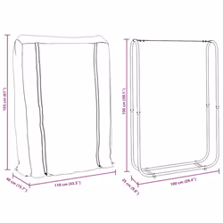 vidaXL Firewood Rack with Steel Wire Fireplace Log Store Galvanised steel - 100 x 25 x 150 cm