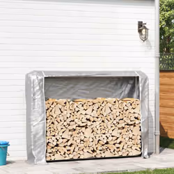 vidaXL Firewood Rack with Steel Wire Fireplace Log Store Galvanised steel - 200 x 25 x 150 cm