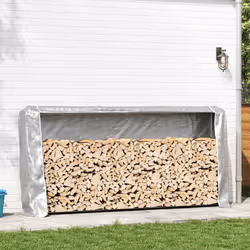 vidaXL Firewood Rack with Steel Wire Fireplace Log Store Galvanised steel - 300 x 25 x 150 cm