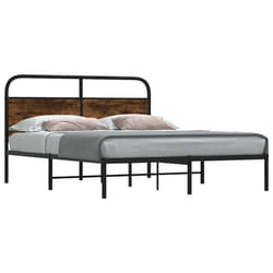 vidaXL Bed Frame Without Mattress 135x190 cm Double Smoked Oak Engineered Wood