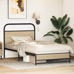 vidaXL Bed Frame without Mattress 107x203 cm Sonoma Oak Engineered Wood