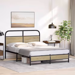 vidaXL Bed Frame without Mattress 120x200 cm Sonoma Oak Engineered Wood