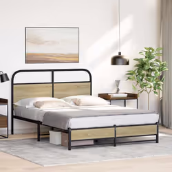 vidaXL Bed Frame without Mattress 135x190 cm Double Sonoma Oak Engineered Wood