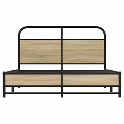 vidaXL Bed Frame without Mattress 135x190 cm Double Sonoma Oak Engineered Wood - Additional view 4