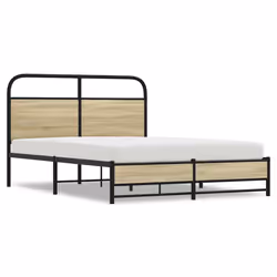 vidaXL Bed Frame without Mattress 140x200 cm Sonoma Oak Engineered Wood