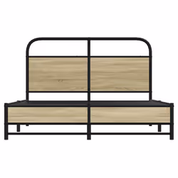 vidaXL Bed Frame without Mattress 140x200 cm Sonoma Oak Engineered Wood - Additional view 4