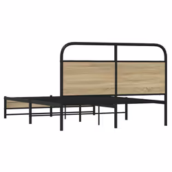 vidaXL Bed Frame without Mattress 140x200 cm Sonoma Oak Engineered Wood - Additional view 6