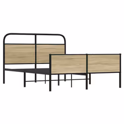 vidaXL Bed Frame without Mattress 135x190 cm Sonoma Oak Engineered Wood