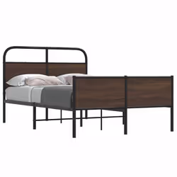 vidaXL Bed Frame without Mattress 120x190 cm Brown Oak Engineered Wood