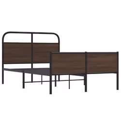 vidaXL Bed Frame without Mattress 120x190 cm Brown Oak Engineered Wood