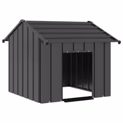 vidaXL Dog House with Roof 85x107x81 cm Galvanised Steel doghouse dog cage - anthracite, 85 x 107 x 81 cm