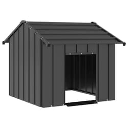 vidaXL Dog House with Roof 85x107x81 cm Galvanised Steel doghouse dog cage - anthracite, 85 x 107 x 81 cm