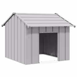 vidaXL Dog House with Roof 85x107x81 cm Galvanised Steel doghouse dog cage - grey, 85 x 107 x 81 cm