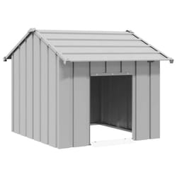 vidaXL Dog House with Roof 85x107x81 cm Galvanised Steel doghouse dog cage - grey, 85 x 107 x 81 cm