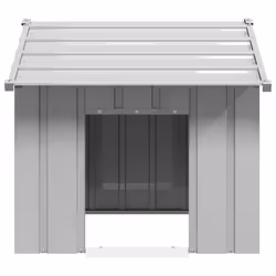 vidaXL Dog House with Roof 85x107x81 cm Galvanised Steel doghouse dog cage - grey, 85 x 107 x 81 cm