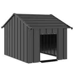 vidaXL Dog House with Roof 85x107x81 cm Galvanised Steel doghouse dog cage - anthracite, 83 x 130 x 85 cm