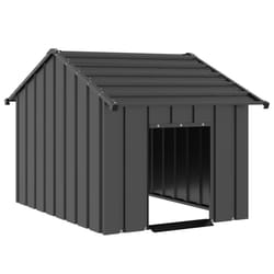 vidaXL Dog House with Roof 85x107x81 cm Galvanised Steel doghouse dog cage - anthracite, 83 x 130 x 85 cm