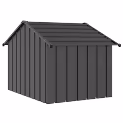 vidaXL Dog House with Roof 85x107x81 cm Galvanised Steel doghouse dog cage - anthracite, 83 x 130 x 85 cm - Additional view 4