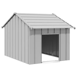 vidaXL Dog House with Roof 85x107x81 cm Galvanised Steel doghouse dog cage - grey, 83 x 130 x 85 cm