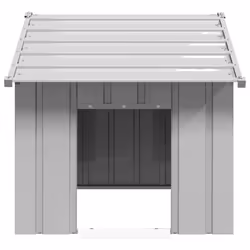 vidaXL Dog House with Roof 85x107x81 cm Galvanised Steel doghouse dog cage - grey, 83 x 130 x 85 cm