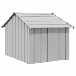 vidaXL Dog House with Roof 85x107x81 cm Galvanised Steel doghouse dog cage - grey, 83 x 130 x 85 cm - Additional view 4