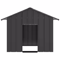 vidaXL Dog House with Roof Pet House Dog Shelter Dog Kannel Galvanised Steel - anthracite, 131 x 101 x 102 cm - Additional view 2