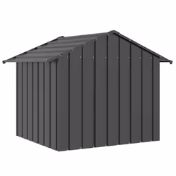 vidaXL Dog House with Roof Pet House Dog Shelter Dog Kannel Galvanised Steel - anthracite, 131 x 101 x 102 cm - Additional view 4