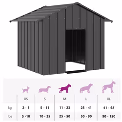 vidaXL Dog House with Roof Pet House Dog Shelter Dog Kannel Galvanised Steel - anthracite, 131 x 101 x 102 cm - Additional view 7
