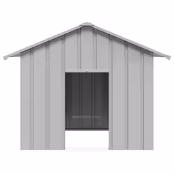vidaXL Dog House with Roof Pet House Dog Shelter Dog Kannel Galvanised Steel - grey, 131 x 101 x 102 cm - Additional view 2