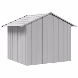 vidaXL Dog House with Roof Pet House Dog Shelter Dog Kannel Galvanised Steel - grey, 131 x 101 x 102 cm - Additional view 4