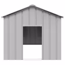 vidaXL Dog House with Roof Pet House Dog Shelter Dog Kannel Galvanised Steel - grey, 113 x 153 x 101 cm - Additional view 2