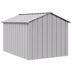 vidaXL Dog House with Roof Pet House Dog Shelter Dog Kannel Galvanised Steel - grey, 113 x 153 x 101 cm - Additional view 4