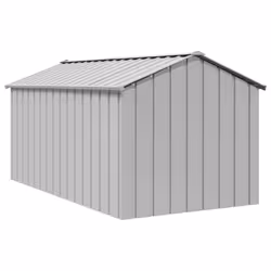 vidaXL Dog House with Roof Pet House Dog Shelter Dog Kannel Galvanised Steel - grey, 114 x 202 x 101 cm - Additional view 4