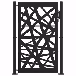 vidaXL Garden Gate 105x180 cm Weathering Steel Flame Design fence gate - steel/black, 105 x 155 cm/light design - Additional view 2