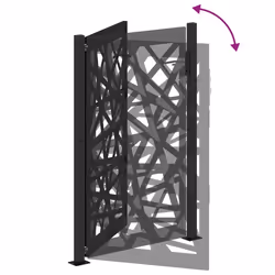vidaXL Garden Gate 105x180 cm Weathering Steel Flame Design fence gate - steel/black, 105 x 155 cm/light design - Additional view 6