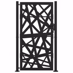 vidaXL Garden Gate 105x180 cm Weathering Steel Flame Design fence gate - steel/black, 105 x 180 cm/light design - Additional view 2