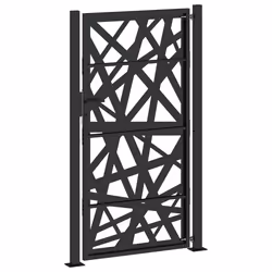 vidaXL Garden Gate 105x180 cm Weathering Steel Flame Design fence gate - steel/black, 105 x 180 cm/light design - Additional view 5