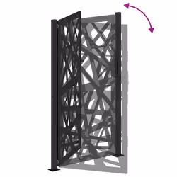 vidaXL Garden Gate 105x180 cm Weathering Steel Flame Design fence gate - steel/black, 105 x 180 cm/light design - Additional view 6